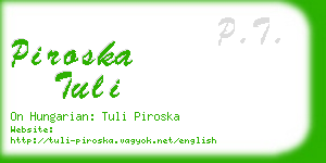 piroska tuli business card